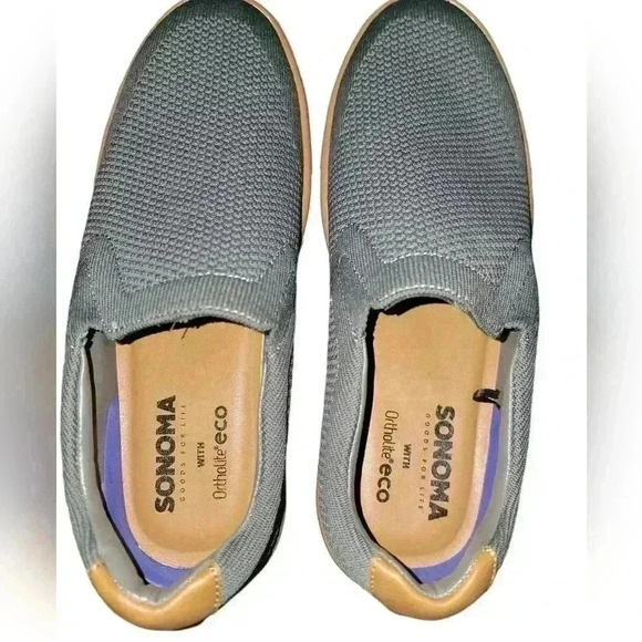 Sonoma  Dewitt Mens 7 Casual Slip On Shoes Knitted Grey W/ Ortholite Eco  Foam - Picture 7 of 8